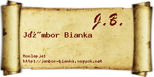 Jámbor Bianka névjegykártya