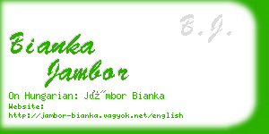 bianka jambor business card